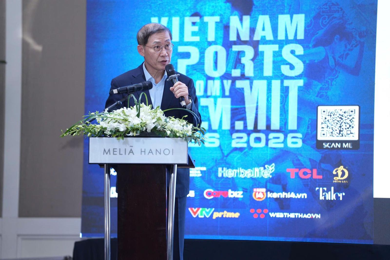 Cho Hyun Jae, Chairman of the Korea Sports Promotion Foundation, speaking
